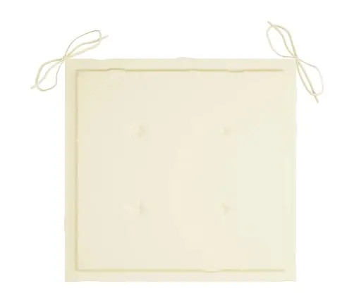 Sodo Kėdės Su Kreminėmis Pagalvėlėmis, 8Vnt., Tikmedžio Masyvas