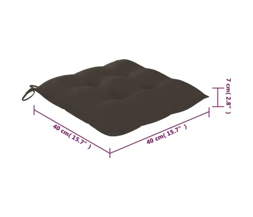 Sodo Kėdės Su Taupe Spalvos Pagalvėlėmis, 8Vnt., Tikmedis