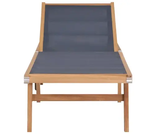 Kokkupandav Päevitustool Ratastega 2 Tk, Tiikpuu Ja Tekstiil