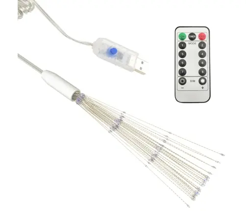 Kalėdiniai Šviestuvai Fejerverkai, 2Vnt., Mėlyni, 20cm 280 Led