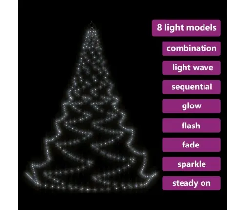 Seinapuu Metallkonksudega, 720 Ledi, Külm Valge, 5 M, Tuppa/Õue