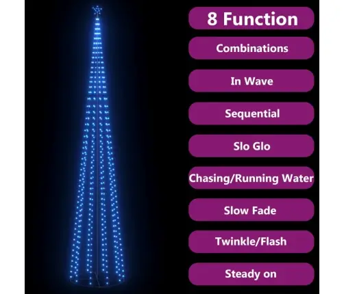 Ziemassvētku Koks, 752 Zilas Led Lampiņas, 160X500 Cm Vidaxl