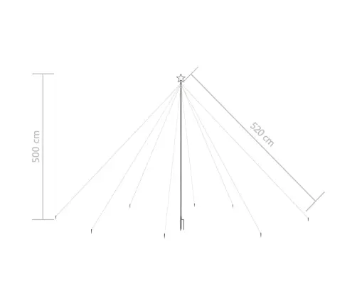 Led-Jõulupuu, Tuppa/Õue, 800 Ledi, Värviline, 5 M