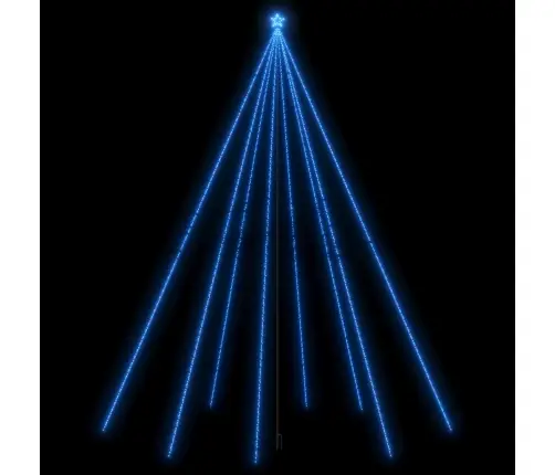 Led Kalėdų Eglutė Vidinė Lauko 1300 Led Mėlyna 8 M