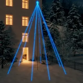 Led Kalėdų Eglutė Vidinė Lauko 1300 Led Mėlyna 8 M