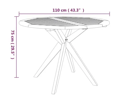 Aialaud 110 X 110 X 75 cm Tiikpuu