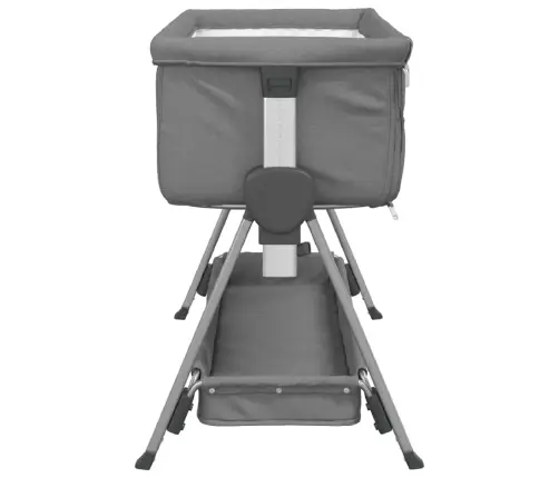 Bērnu Gultiņa Ar Matraci, Tumši Pelēks Lina Audums Vidaxl