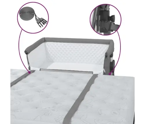 Bērnu Gultiņa Ar Matraci, Tumši Pelēks Lina Audums Vidaxl