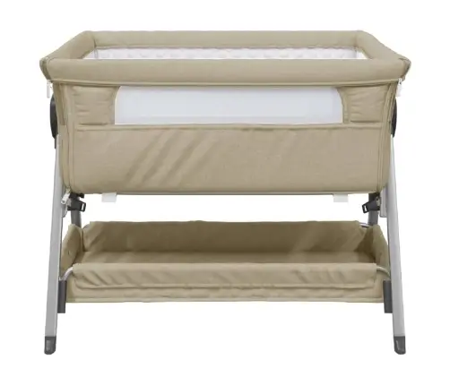 Bērnu Gultiņa Ar Matraci, Pelēkbrūns Lina Audums Vidaxl