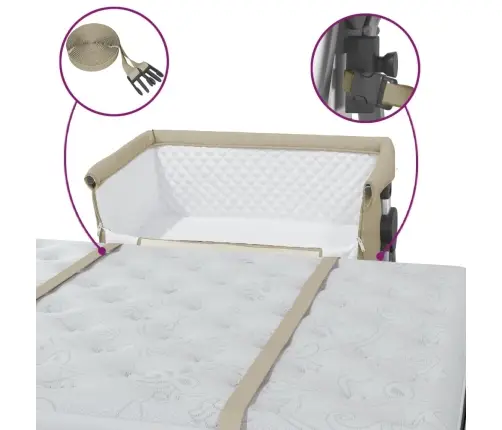 Bērnu Gultiņa Ar Matraci, Pelēkbrūns Lina Audums Vidaxl