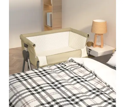 Bērnu Gultiņa Ar Matraci, Pelēkbrūns Lina Audums Vidaxl