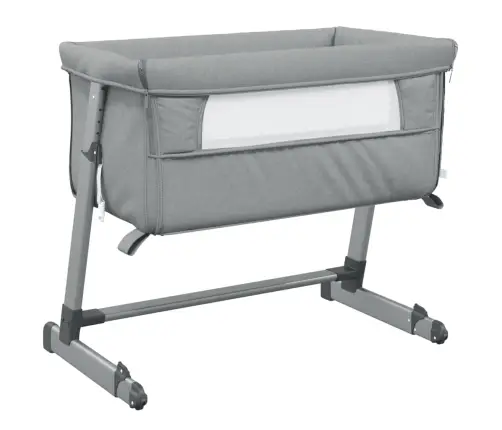 Bērnu Gultiņa Ar Matraci, Gaiši Pelēks Lina Audums Vidaxl