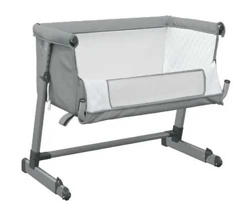 Bērnu Gultiņa Ar Matraci, Gaiši Pelēks Lina Audums Vidaxl