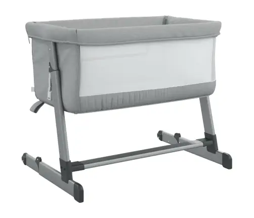 Bērnu Gultiņa Ar Matraci, Gaiši Pelēks Lina Audums Vidaxl