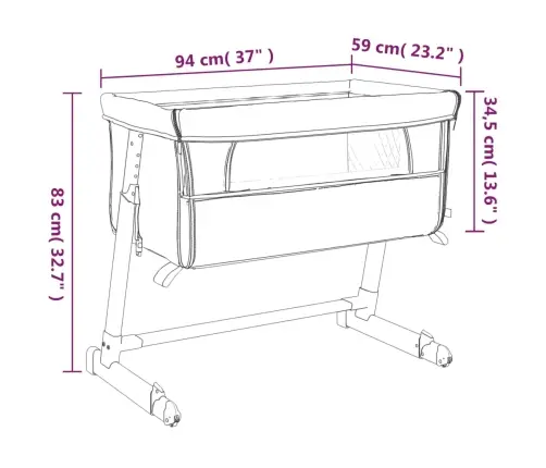 Bērnu Gultiņa Ar Matraci, Gaiši Pelēks Lina Audums Vidaxl