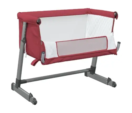 Bērnu Gultiņa Ar Matraci, Sarkans Lina Audums Vidaxl