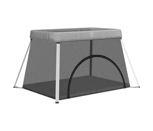 Bērnu Sētiņa Ar Matraci, Gaiši Pelēks Lina Audums Vidaxl