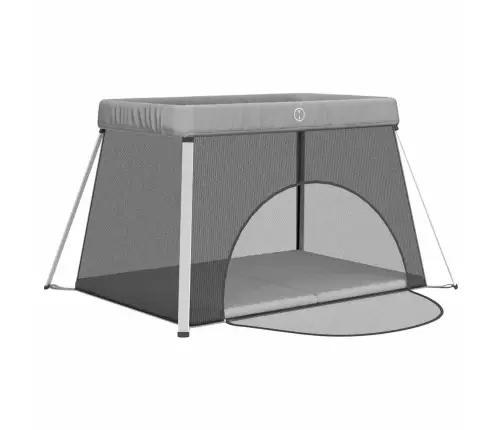 Bērnu Sētiņa Ar Matraci, Gaiši Pelēks Lina Audums Vidaxl