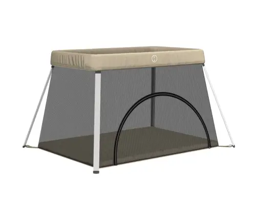 Bērnu Sētiņa Ar Matraci, Pelēkbrūns Lina Audums Vidaxl