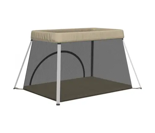 Bērnu Sētiņa Ar Matraci, Pelēkbrūns Lina Audums Vidaxl