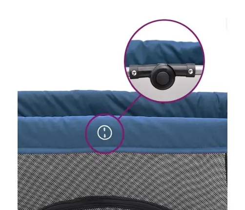 Bērnu Sētiņa Ar Matraci, Zils Lina Audums Vidaxl