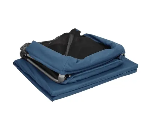 Bērnu Sētiņa Ar Matraci, Zils Lina Audums Vidaxl