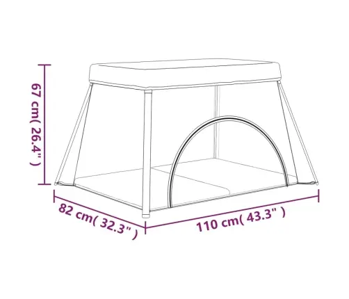 Bērnu Sētiņa Ar Matraci, Zils Lina Audums Vidaxl