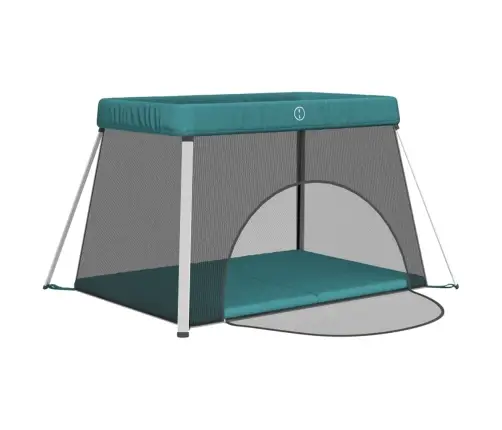 Bērnu Sētiņa Ar Matraci, Zaļš Lina Audums Vidaxl