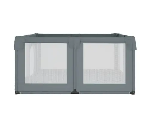 Bērnu Sētiņa Ar Matraci Un 2 Durvīm, Gaiši Pelēks Audums Vidaxl