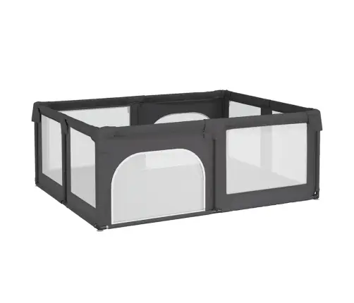 Bērnu Sētiņa Ar Matraci Un 2 Durvīm, Tumši Pelēks Audums Vidaxl