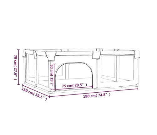 Bērnu Sētiņa Ar Matraci Un 2 Durvīm, Tumši Pelēks Audums Vidaxl
