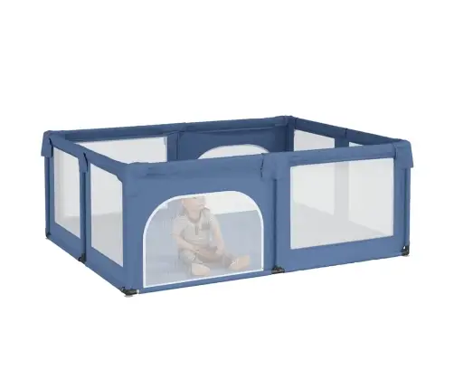 Bērnu Sētiņa Ar 2 Durvīm, Gaiši Zils Audums Vidaxl