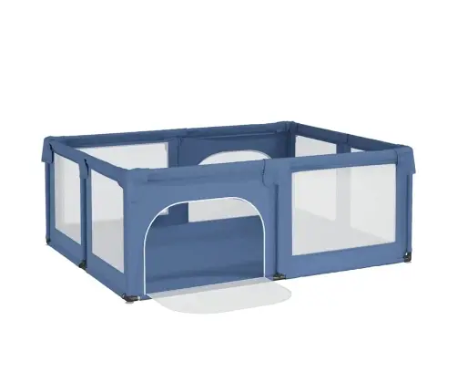Bērnu Sētiņa Ar 2 Durvīm, Gaiši Zils Audums Vidaxl