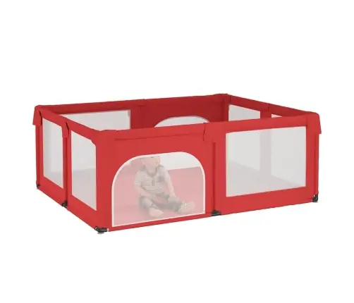 Bērnu Sētiņa Ar 2 Durvīm, Sarkans Audums Vidaxl