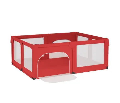 Bērnu Sētiņa Ar 2 Durvīm, Sarkans Audums Vidaxl