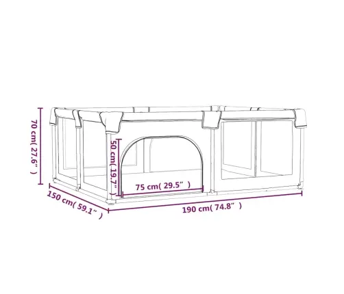 Bērnu Sētiņa Ar 2 Durvīm, Sarkans Audums Vidaxl
