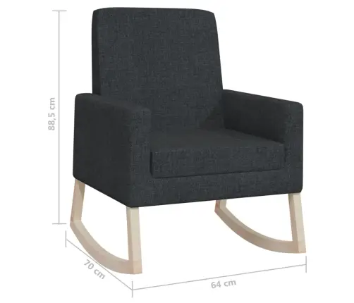 Šūpuļkrēsls, Melns Audums Vidaxl