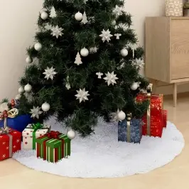 Ziemassvētku Eglītes Svārki, Balti, 122 Cm, Mākslīgā Kažokāda Vidaxl Ziemassvētku Eglītes Svārki, Balti, 122 Cm, Mākslīgā Kažokāda Vidaxl