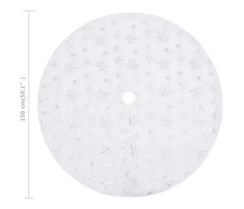 Grezns Ziemassvētku Eglītes Svārki, Balti, 150 Cm, Mākslīgā Kažokāda Vidaxl