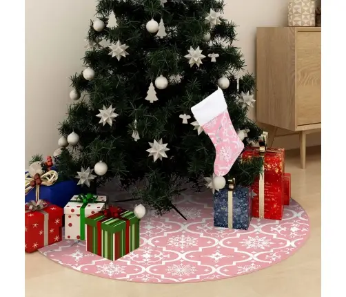 Ziemassvētku Egles Pamatnes Paklājs Un Zeķe, 90 Cm, Audums Vidaxl