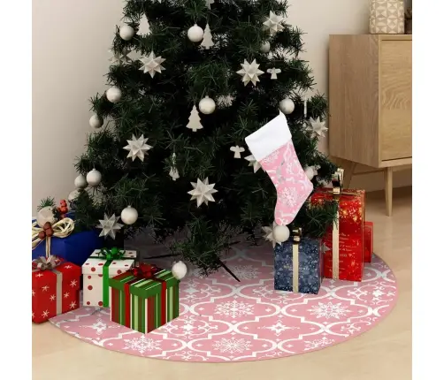 Ziemassvētku Egles Pamatnes Paklājs Un Zeķe, 122 Cm, Audums Vidaxl