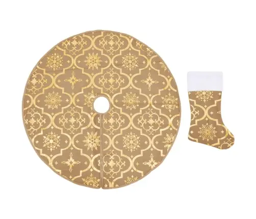 Luksuslik Jõulupuu Alune Lina, Sokiga, Kollane, 150 cm Kangas