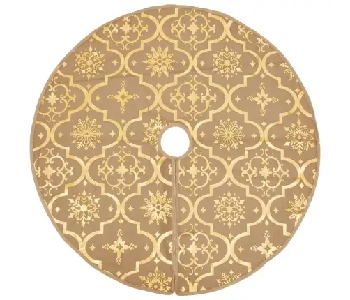 Luksuslik Jõulupuu Alune Lina, Sokiga, Kollane, 150 cm Kangas