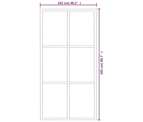 Bīdāmās Durvis, 102X205 Cm, Esg Stikls, Melns Alumīnijs Vidaxl