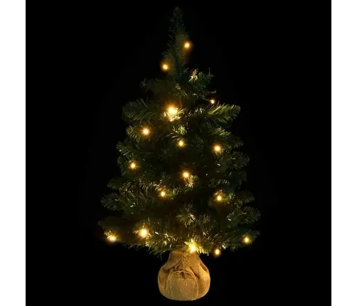 Valgustusega Kunstkuusk Alusega, Roheline, 60 cm Pvc