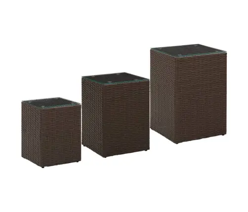 Lisalauad 3 Tk, Klaasplaadiga, Pruun, Polürotang