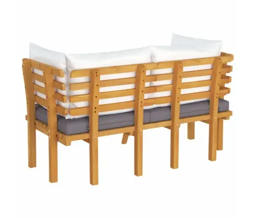 Divvietīgs Dārza Dīvāns Ar Spilveniem, Akācijas Masīvkoks Vidaxl