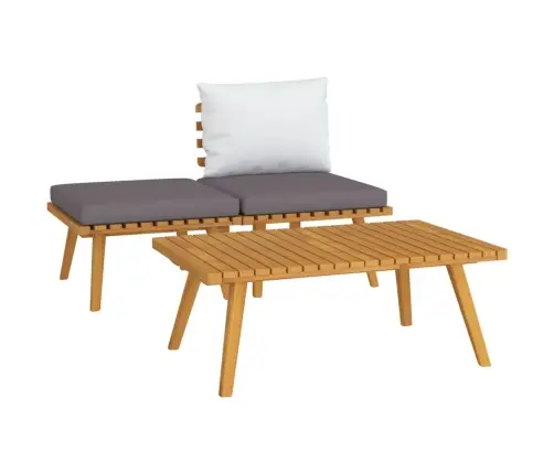 3-Daļīgs Dārza Atpūtas Mēbeļu Komplekts Ar Matračiem, Akācija Vidaxl