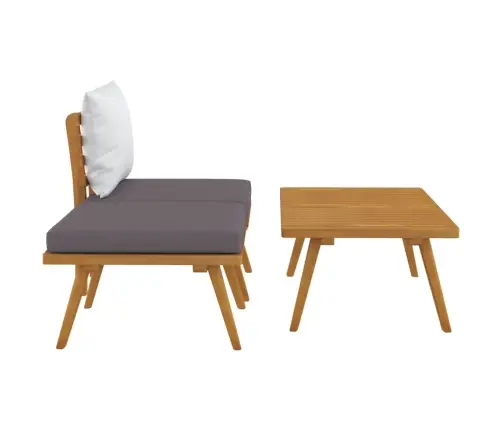 3-Daļīgs Dārza Atpūtas Mēbeļu Komplekts Ar Matračiem, Akācija Vidaxl