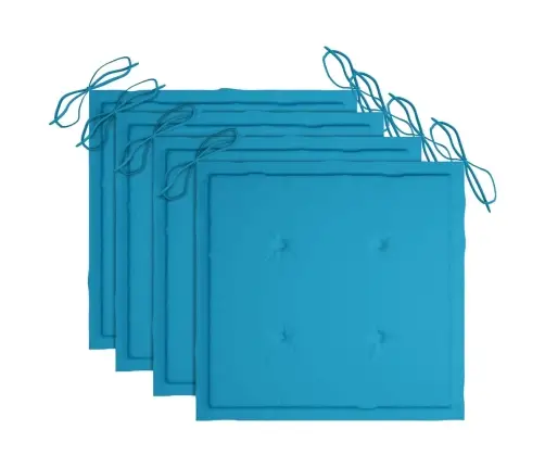 Dārza Krēsli, Zili Matrači, 4 Gab., Masīvs Tīkkoks Vidaxl